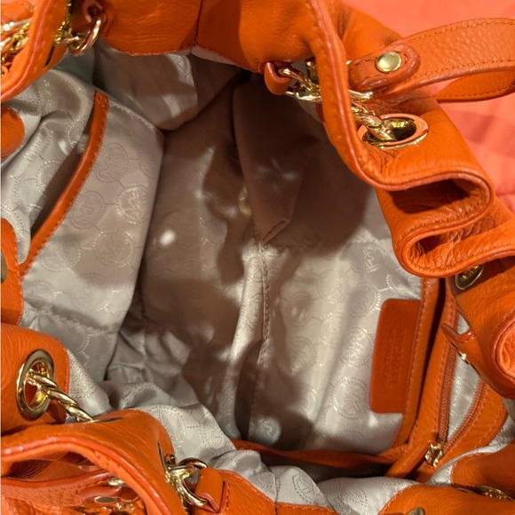 Michael Kors Orange Leather Tote Bag - Picture 8 of 13